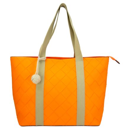 Woven Embossed TOTE With Knotted Drop-off