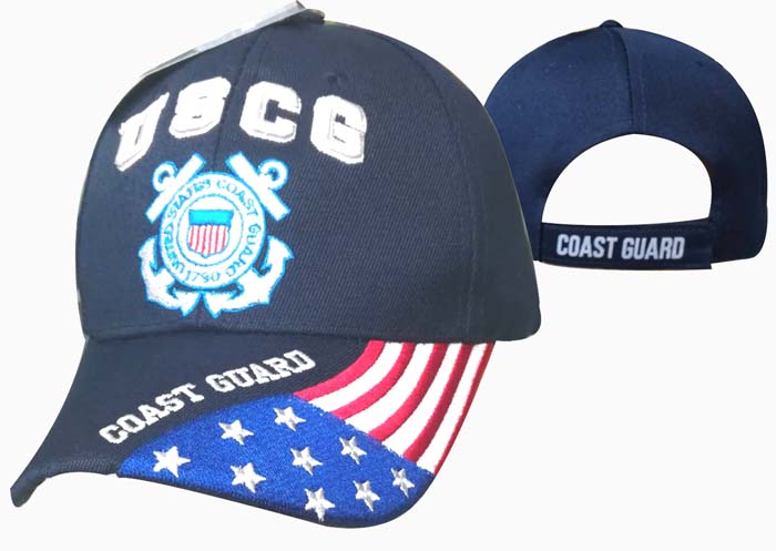 CAP605G USCG Emblem FLAG Bill Cap
