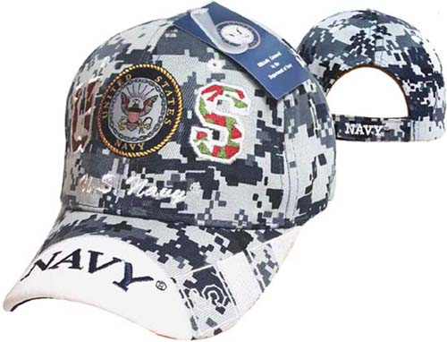 CAP602EC Navy Emblem w/ NAVY Bill Cap CAMO