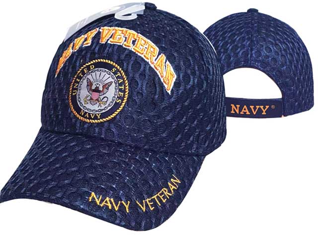 CAP592H Navy Emblem Vet Cap