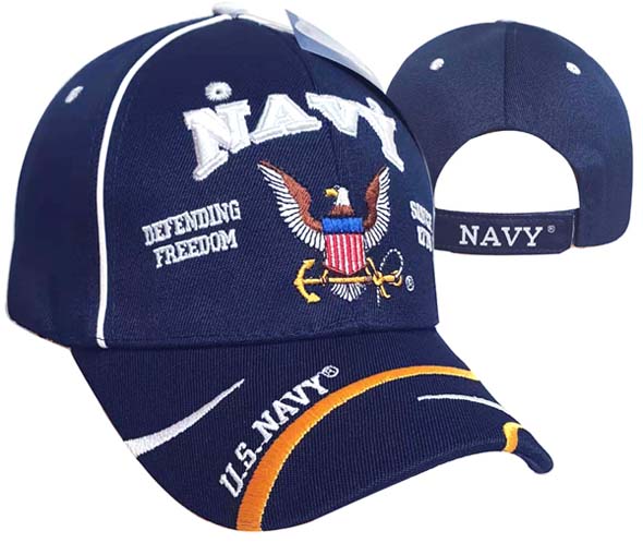 CAP596E NAVY & Navy Logo Defend Freedom Cap