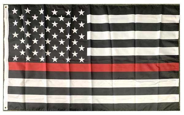 FLG650 Thin Red Line US FLAG 3x5'