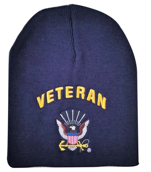 WIN592M Veteran Navy Eagle Beanie