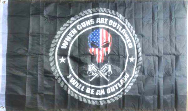 FLG973N When Guns Outlawed, I will be an Outlaw FLAG