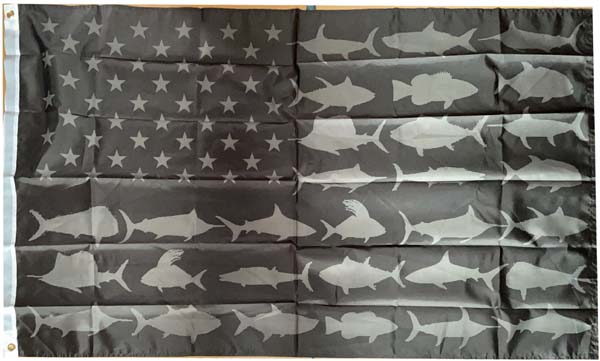 FLG009 USA Fish Black FLAG 3x5'
