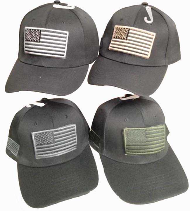 CAP785B Tactical USA Patch Cap Black Set