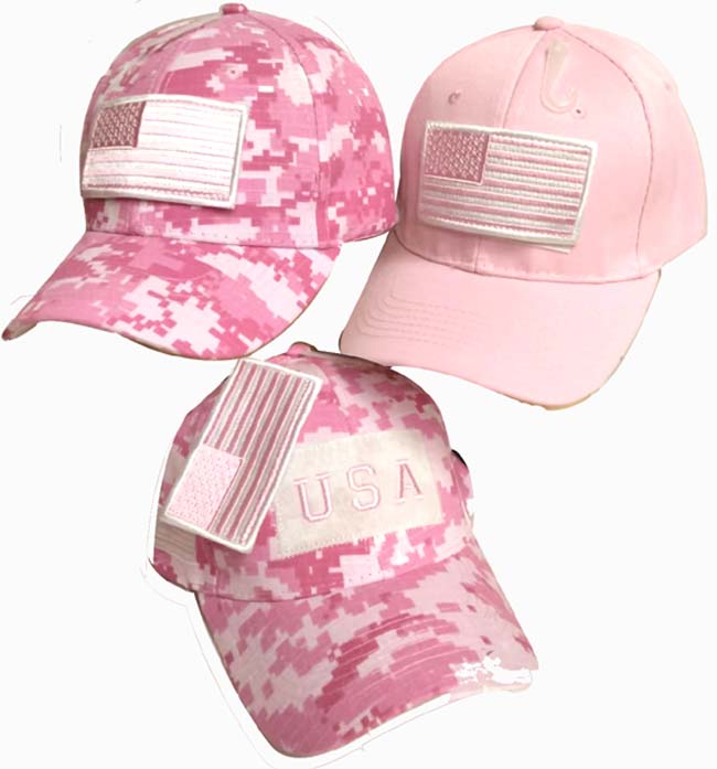 CAP785P Tactical USA Patch Cap Pink Set
