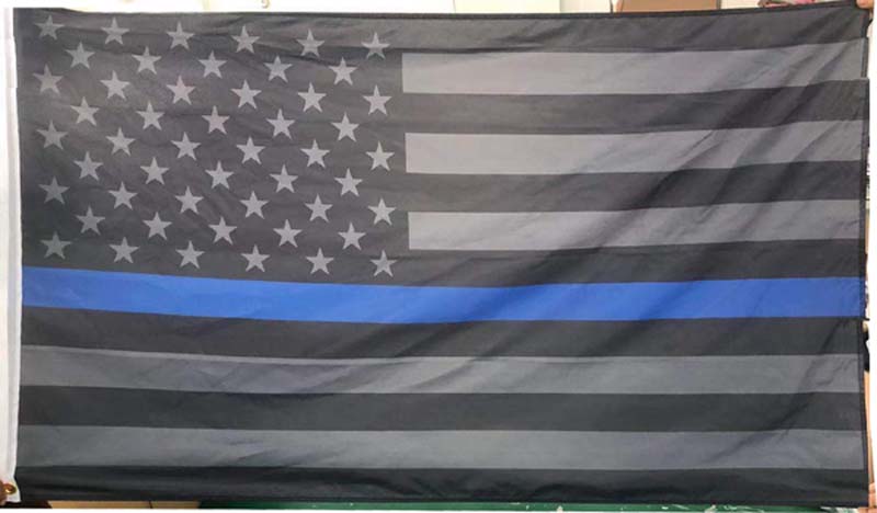 FLG991B Thin Blue Line Black out US FLAG