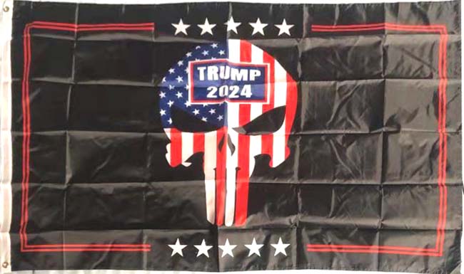 FLG979D Trump SKULL Flag 3x5'