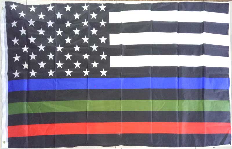FLG610H US FLAG Blue/Red/Gn Line FLAG 3x5'