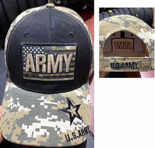 CAP501F ARMY atop of FLAG Cap bk/camo