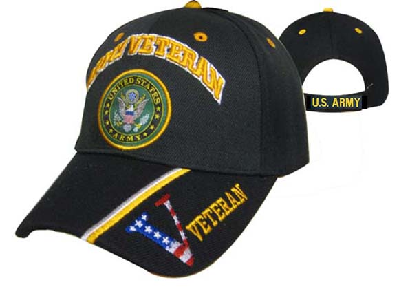 CAP591B** Army Veteran & Emblem Cap
