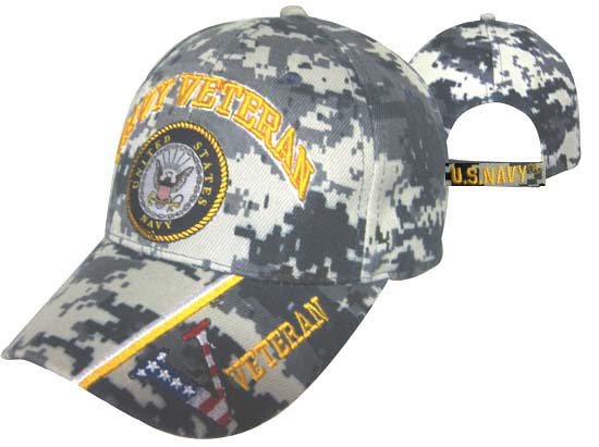 CAP592BC Navy Vet & Emblem Cap CAMO