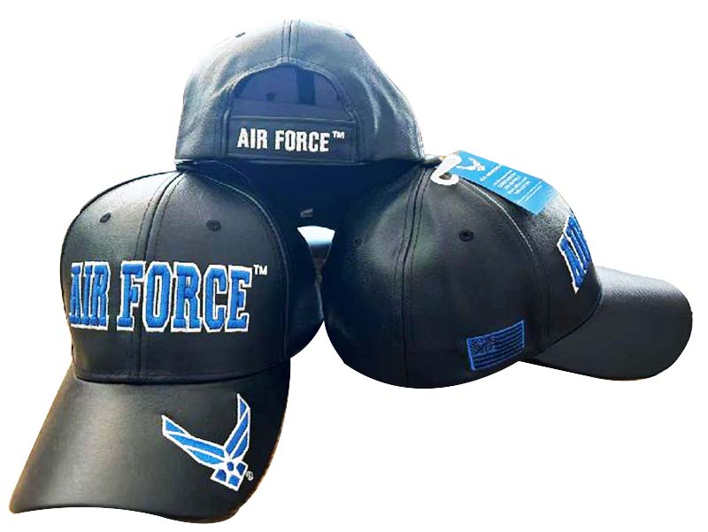 CAP503BP AIR FORCE w/ Logo on Bill Cap PU LEATHER