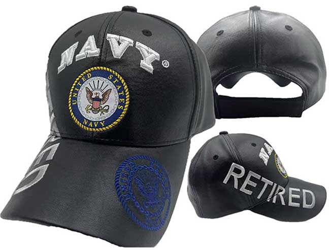 CAP521BP** NAVY Emblem Retired on side Cap