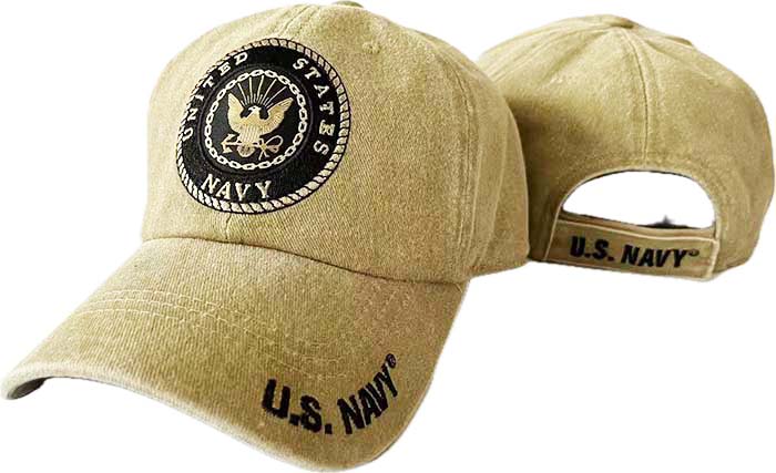 CAP504BK** Navy Emblem Cap Subdue Khaki Color