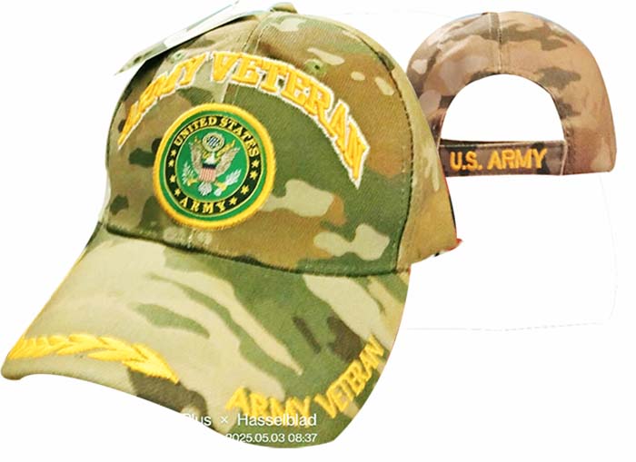 CAP591AC Army Vet Embelm Cap CAMO