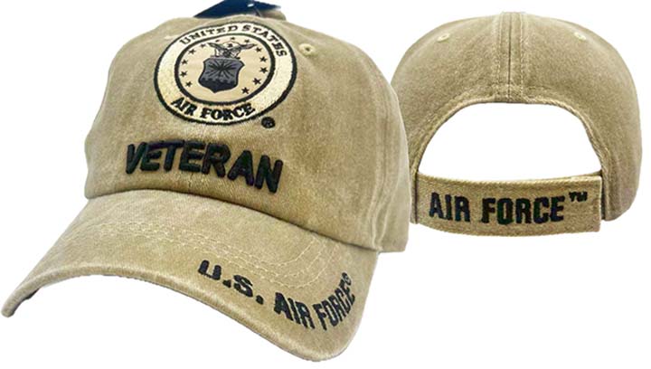 CAP512CK AF Emblem Vet Cap Subdue Khaki