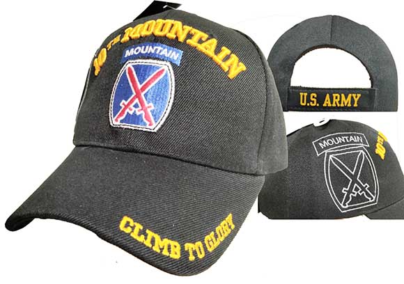CAP623A 10th Mountain Logo w/ shadow Cap 3D