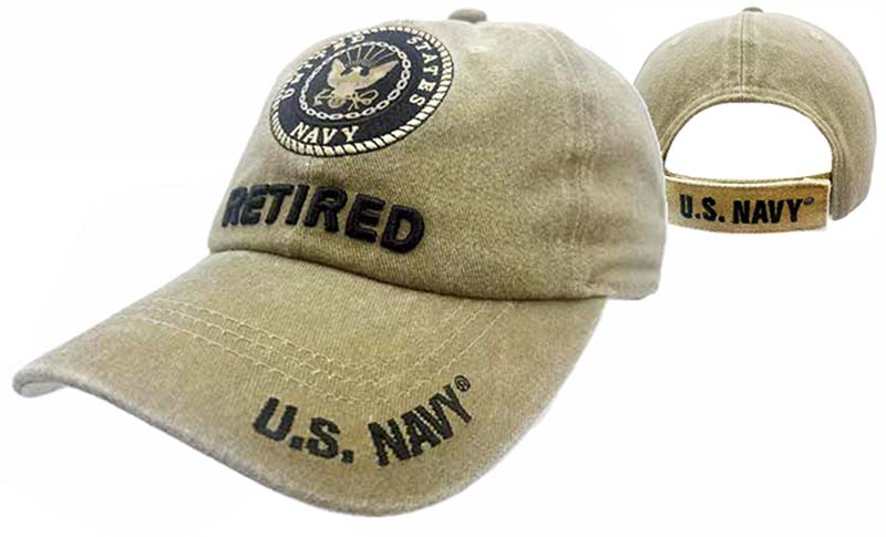CAP522BK** Navy Emblem Retired Cap Subdue Khaki