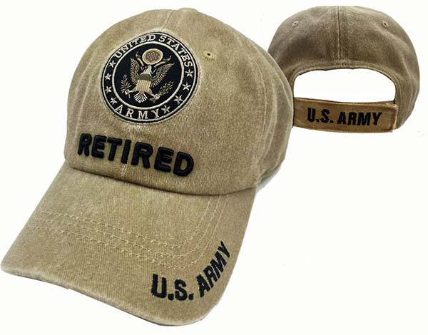 CAP522BK** ARMY Emblem Retired CAP Subdue Khaki