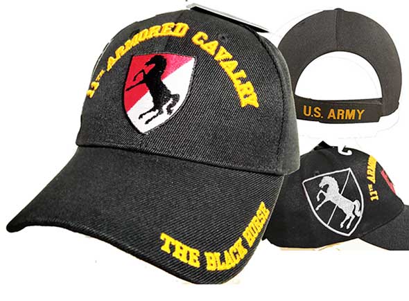 CAP629A 11th Armored Cavalry Logo w/ shadow CAP 3D