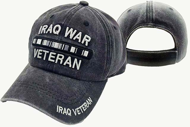 CAP481B** Iraq War Vet Svc Ribbon CAP Subdue Bk