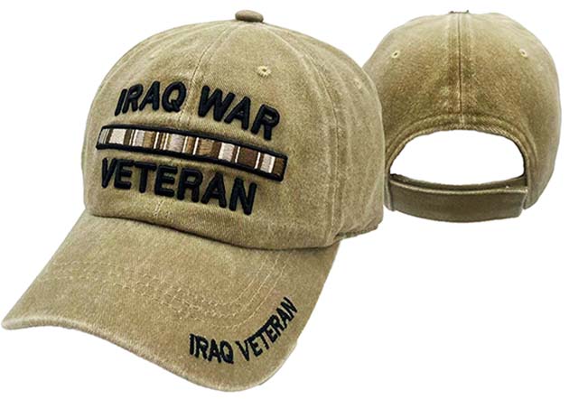 CAP481K** Iraq War Vet Svc Ribbon CAP Subdue Khaki
