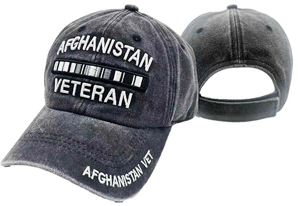 CAP482B** Afghanistan Vet Svc Ribbon CAP Subdue Bk