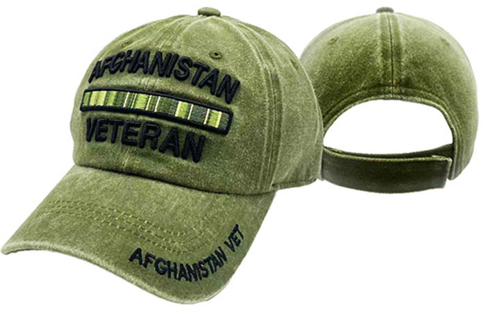CAP482G** Afghanistan Vet Svc Ribbon CAP Subdue OD