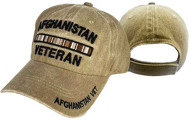CAP482K** Afghanistan Vet Svc Ribbon CAP Subdue Khaki