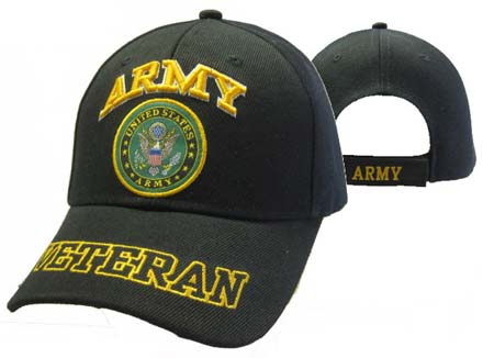 CAP591DA Army Emblem w/ Veteran Shadow Cap