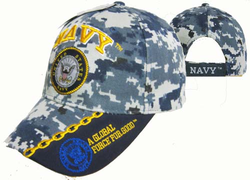 CAP602MC NAVY & Navy Emblem Cap Camo