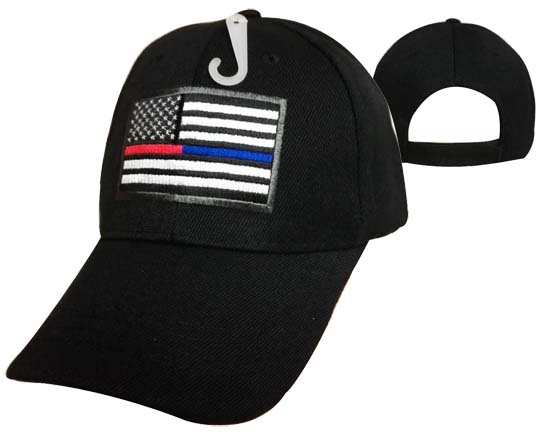 CAP650A US FLAG w/ Thin Red/Blue Line Cap