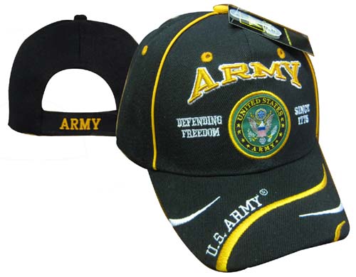 CAP595F ARMY & Army Emblem Defend Freedom Cap