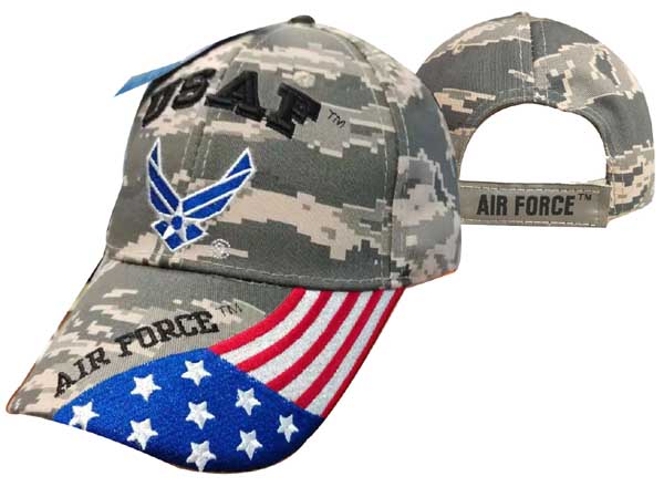 CAP603GC AF Logo FLAG on Bill Cap Camo