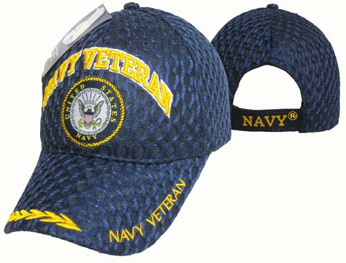 CAP592A Navy Vet Emblem Mesh Cap