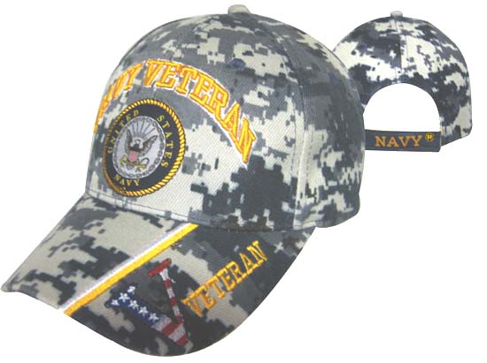 CAP592BC Navy Vet & Emblem Cap Camo