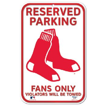 BOSTON RED SOX 11''X17'' WHITE PARKING SIGN BY WINCRAFT