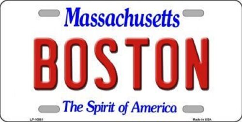 BOSTON   MASSACHUSETTS STATE LICENSE PLATE 6 X 12 INCHES