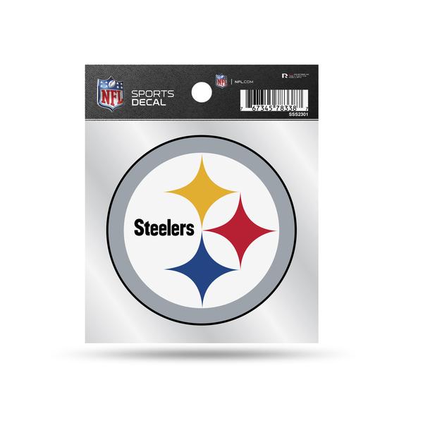 PITTSBURGH STEELERS 4X4 LOGO DECAL WITH CLEAR BACKER BY RICO