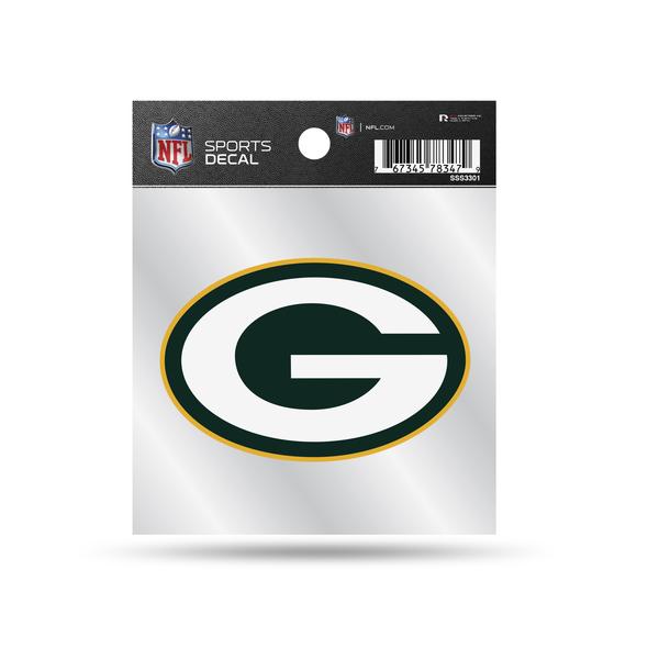 GREEN BAY PACKERS 4X4 DECAL  LOGO WITH CLEAR BACKER BY RICO