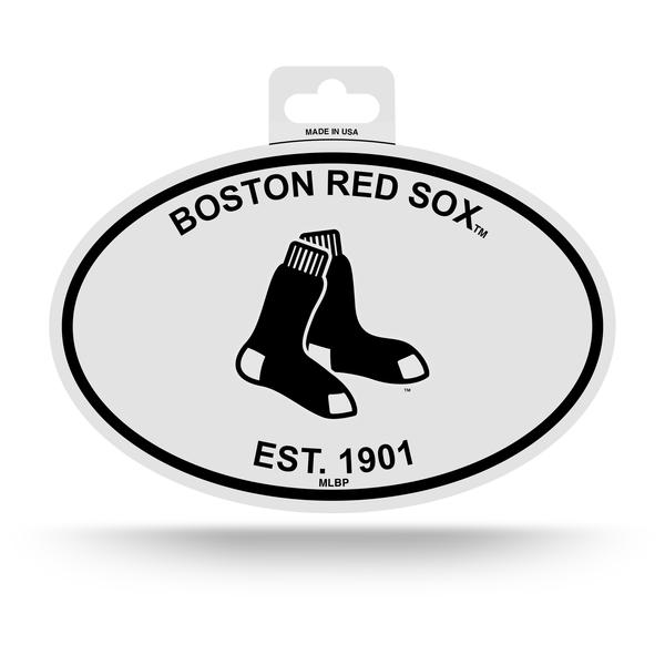 BOSTON RED SOX OVAL STICKER BY RICO BLACK AND WHITE
