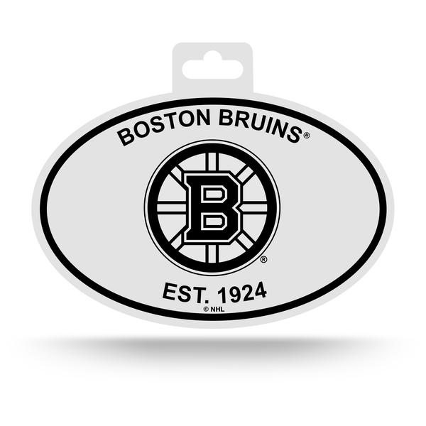 BOSTON BRUINS OVAL DECAL BY RICO BLACK AND WHITE