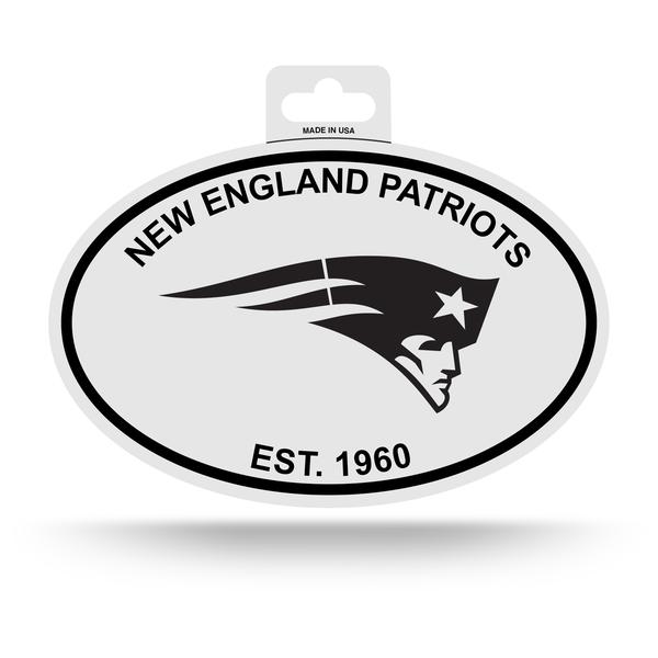 NEW ENGLAND PATRIOTS BLACK AND WHITE OVAL STICKER BY RICO