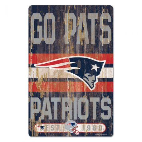 New England Patriots Wood Slogan Sign 11 x 17 inches