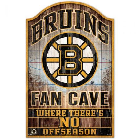 Boston Bruins Wood FAN Cave Sign 11 x 17 Inches