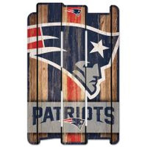 New England Patriots Wood Fence Sign 11 x 17 Inches