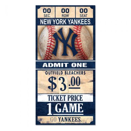 NEW YORK YANKEES WOOD TICKET SIGN 6 X 12 INCHES
