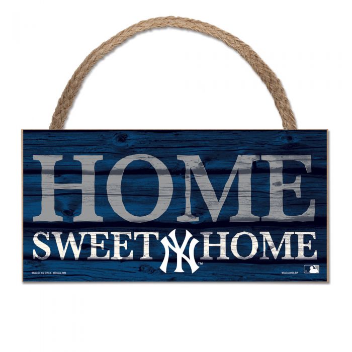 New York YANKEES Rope sign Home Sweet Home 5 x 10 inches